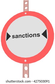 road sign with the text "SANCTIONS"
