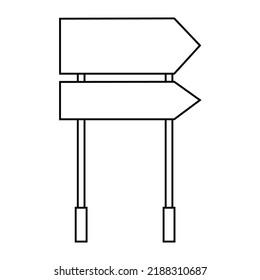 Road sign traffic blan vector illustration outline. Isolated white street information direction symbol line thin