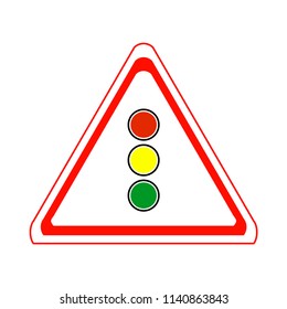 Road sign Traffic Light. Vector illustration. 