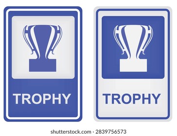 Road sign trophy award. vector illustration