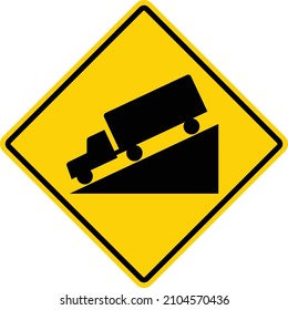 Road Sign - Truck Downhill