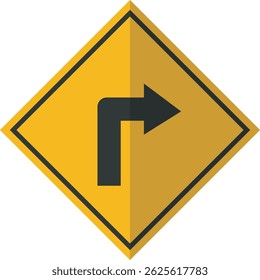 Road Sign Turn RIght Transportation