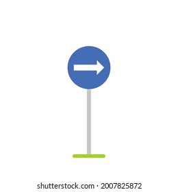 road sign turn. Vector graphics