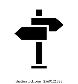 Road sign with two blank arrows. Concept of choice, direction, and decision.