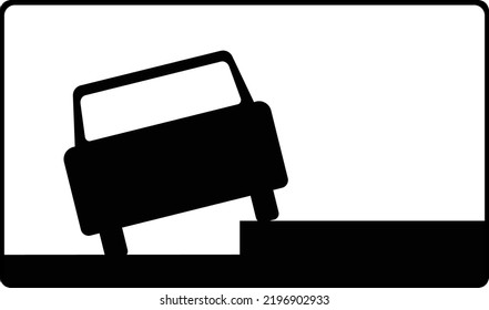 Road sign. Type of vehicle parking near the sidewalk parking lot. A white rectangle in a black frame. Vector image.