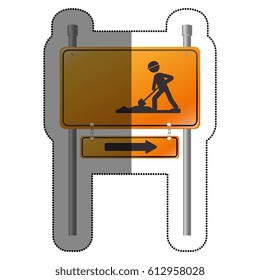 road sign under construction