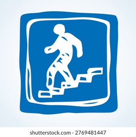 Road sign. Underground crossing. Vector drawing