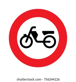 Road sign used in Russia - No Mopeds.