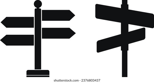 Road sign vector design on white background with blank board in illustration. Eps-10.