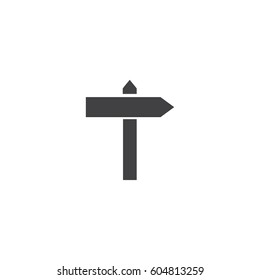 Road Sign Vector Icon. 