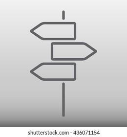 Road Sign Vector Icon Illustration