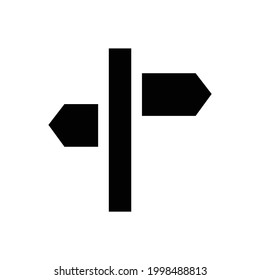 Road sign vector icon, isolated on white background