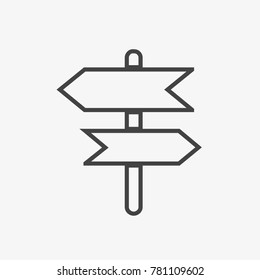 Road sign vector icon isolated on light grey background