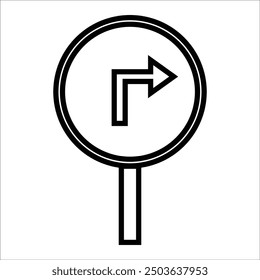 road sign vector icon line template