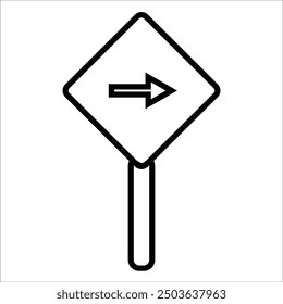 road sign vector icon line template