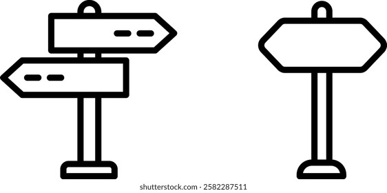 Road Sign Vector Icon Set – Traffic and Directional Symbol Designs