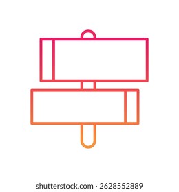 Icono de Vector de señalización de carretera ilustración de stock