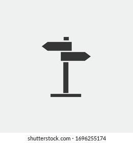 road sign vector icon traffic post
