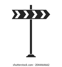 Road sign vector icon.Black vector icon road sign isolated on white background .