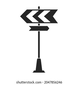 Road sign vector icon.Black vector icon road sign isolated on white background .