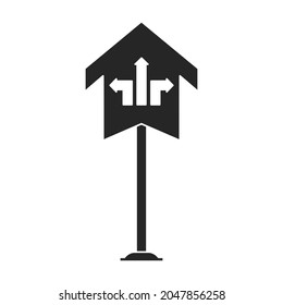 Icono de vector de signo de carretera.Icono de icono de vector negro símbolo de carretera aislado en fondo blanco.