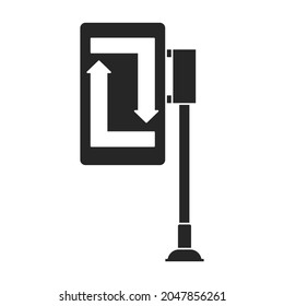 Road sign vector icon.Black vector icon road sign isolated on white background .