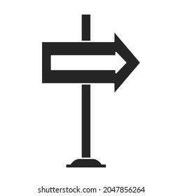 Road sign vector icon.Black vector icon road sign isolated on white background .