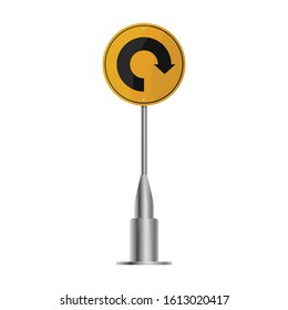 Road sign vector icon.Cartoon vector icon road sign isolated on white background .