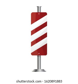 Road sign vector icon.Cartoon vector icon Road sign isolated on white background .