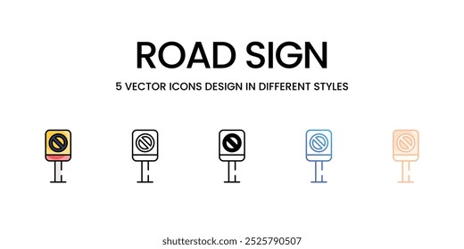 Road Sign vector icons set stock illustration