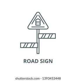 Road sign vector line icon, linear concept, outline sign, symbol