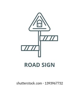 Road sign vector line icon, linear concept, outline sign, symbol