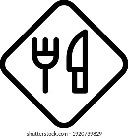 icono de línea delgada del vector de signo de carretera