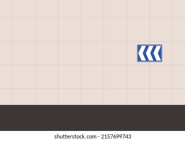 Vector de señalización de carretera. por aquí.