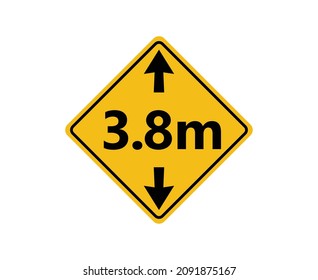 Indicador de carretera límite de altura del vehículo cuadrado ilustración del vector fondo amarillo