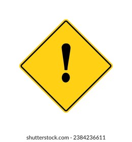
Road sign Warning or Attention Caution Sign with Exclamation Mark Flat Icon Vector Image.