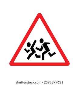 Road Sign Warning Children vector on White Background