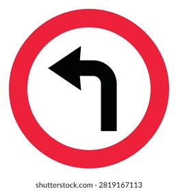 Road sign warning drivers of sharp turn ahead, traffic symbol