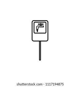 road sign water spring icon. Element of traffic signs icon for mobile concept and web apps. Thin line road sign water spring icon can be used for web and mobile on white background
