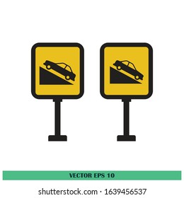 road sign way down and climb symbol design element vector eps10