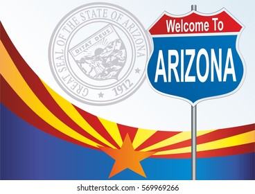 road sign Welcome to Arizona