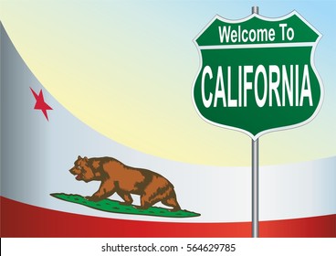 road sign Welcome to the California