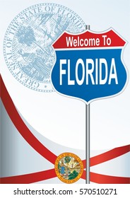 road sign Welcome to Florida