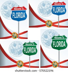 road sign Welcome to Florida
