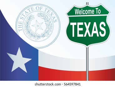 road sign Welcome to the State of Texas
