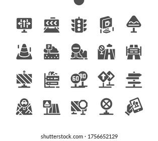 Road sign Well-crafted Pixel Perfect Vector Solid Icons 30 2x Grid for Web Graphics and Apps. Simple Minimal Pictogram