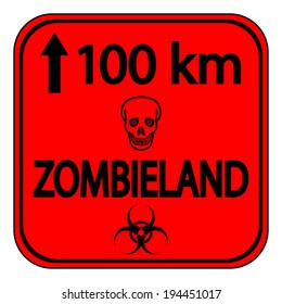 Road sign Zombieland on white background. svg