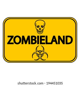 Road sign Zombieland on white background. svg