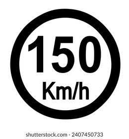 road sign.150 km per hour design