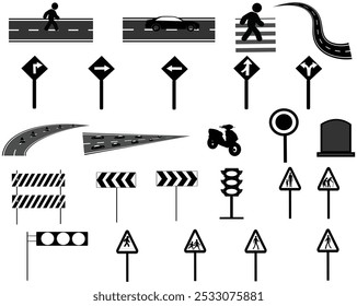 Road, Road Signal, Arrow, Traffic signal Vector Icon For Free EPS Download          